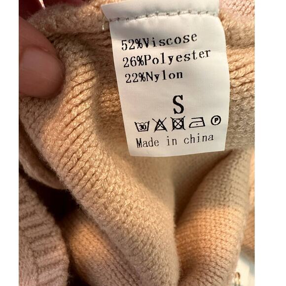 Dear Love beige cable knit long sleeves sweater dress size Small - Picture 3 of 11